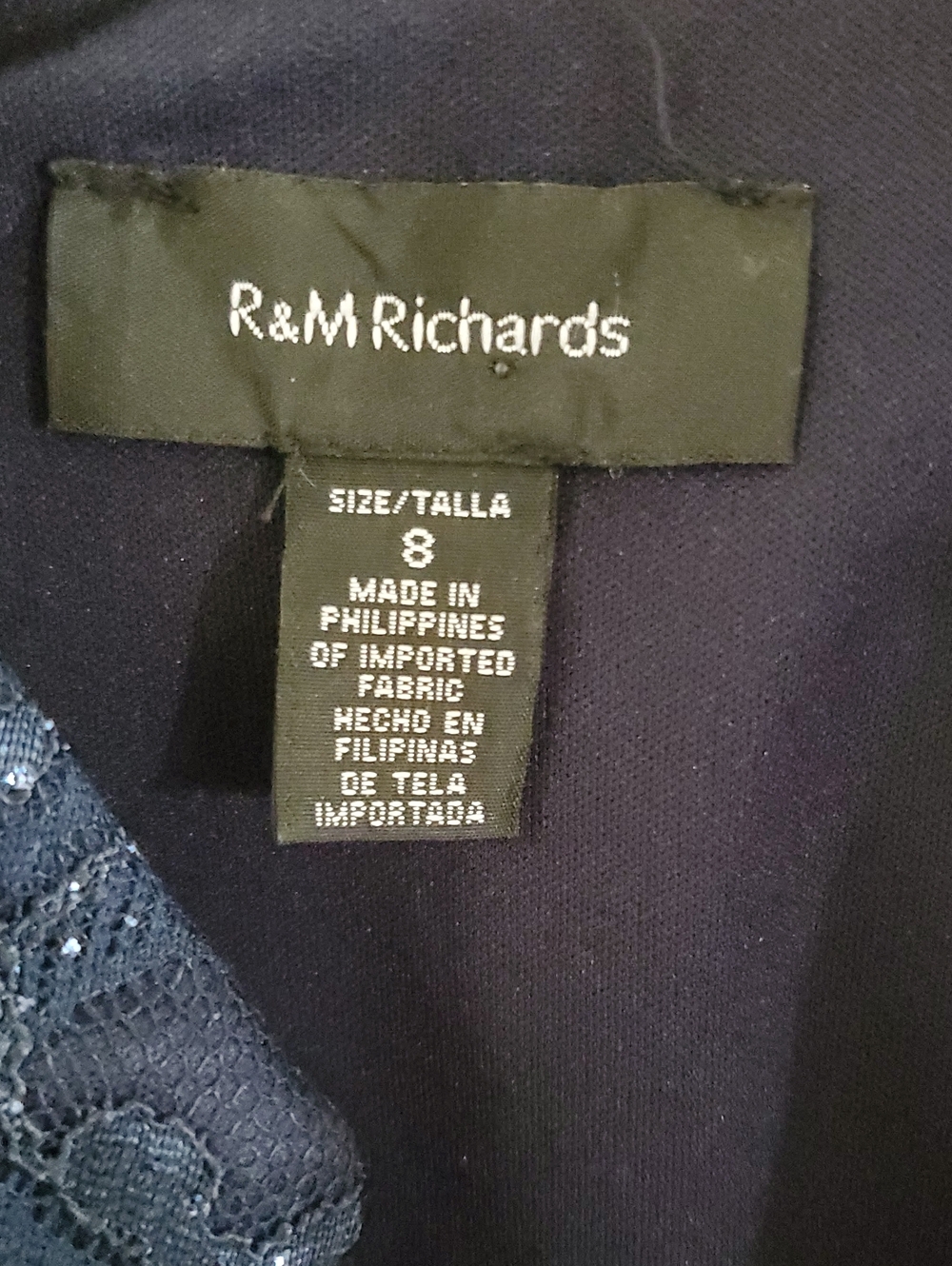 R&M Richards Dark Blue Lace Jacket and Dress Set - Picture 3 of 6
